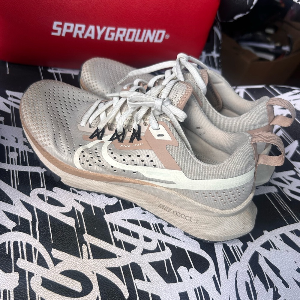Nike Beige and White Trail Sneakers